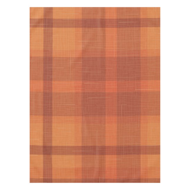 Toalha De Mesa Xadrez Rustic Orange Autumn Fall Tartan Wraping P (Frente)
