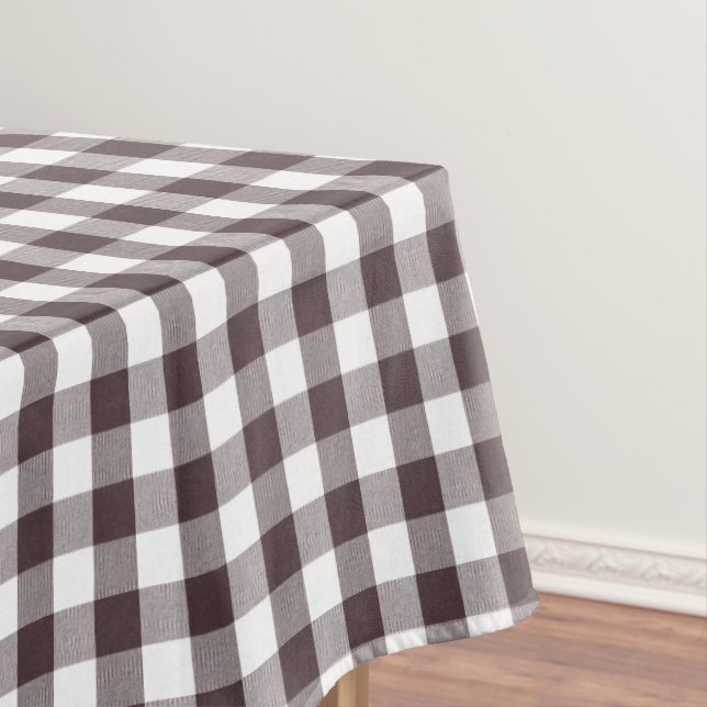 Toalha De Mesa Xadrez Rústica de Gingham Buffalo Branco Nebuloso  (Posição Original)