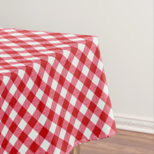 Toalha De Mesa xadrez tartan clássica textura branca vermelha clá