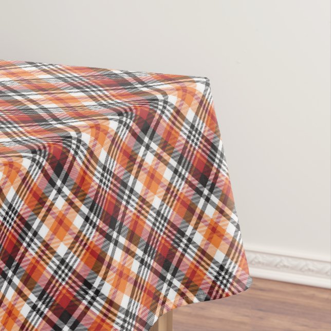 Toalha De Mesa Xadrez Tartan Laranja (Posição Original)