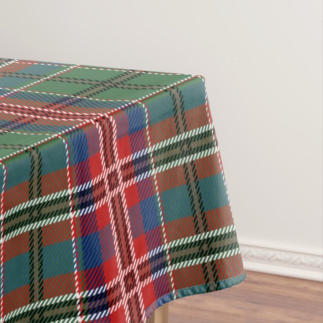Toalha De Mesa Xadrez Tartan Red Green MacCulloch Rustic (Posição Original)