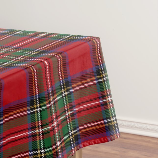Toalha De Mesa Xadrez Tartan Stewart Red Rustic (Posição Original)