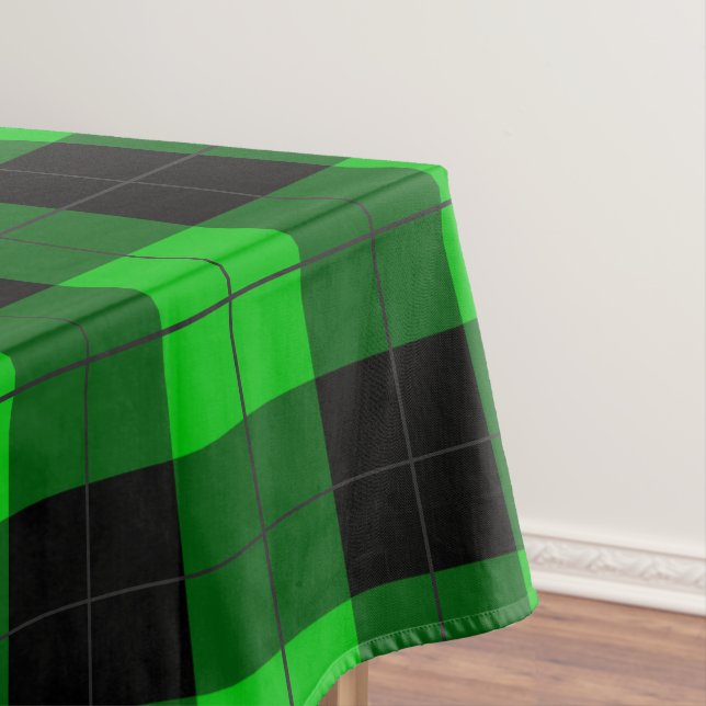 Toalha De Mesa Xadrez Verde Preta com Tablecloth Verificada (Posição Original)