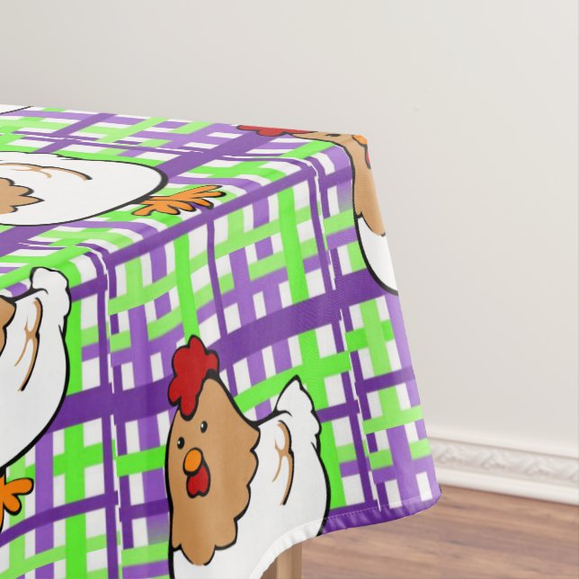 Toalha De Mesa Xadrez Verde Purple Chicken Tablecloth (Posição Original)