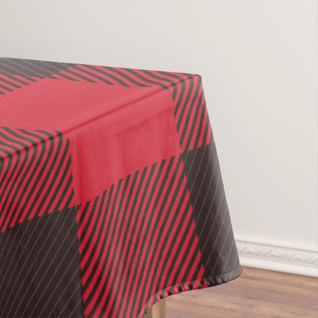 Toalha De Mesa Xadrez Vermelha E Preta (Posição Original)
