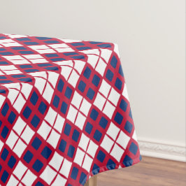 Toalha de Mesa Xadrez Vermelho, Branco e Azul