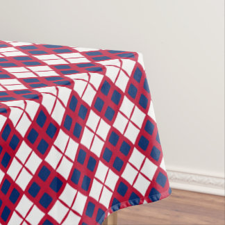 Toalha de Mesa Xadrez Vermelho, Branco e Azul