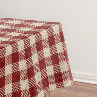 Toalha De Mesa Xadrez Vermelho Clássico Tecido Vintage
