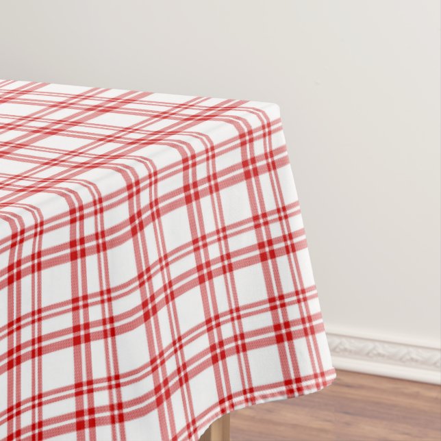 Toalha De Mesa Xadrez Vermelho Impresso (Posição Original)