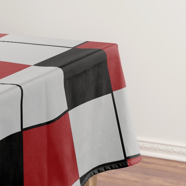 Toalha De Mesa Xadrez Vermelho Negro Verificação Tablecloth Moder (Posição Original)