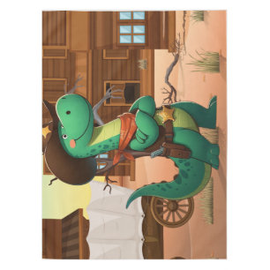 Toalha De Mesa Xerife/vaqueiro de dinossauro bonito