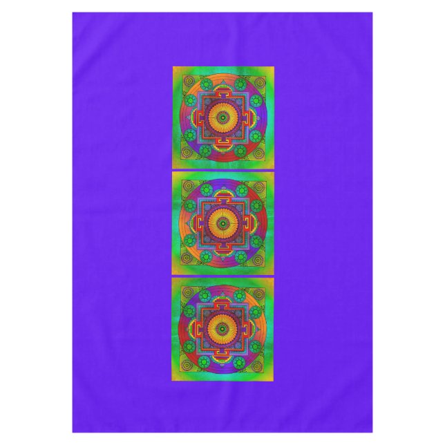 Toalha De Mesa YANTRA - roda do excelente - violeta verde (Frente)