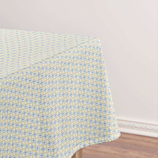 Toalha De Mesa Yellow and Blue Tile Pattern Tablecloth (Posição Original)