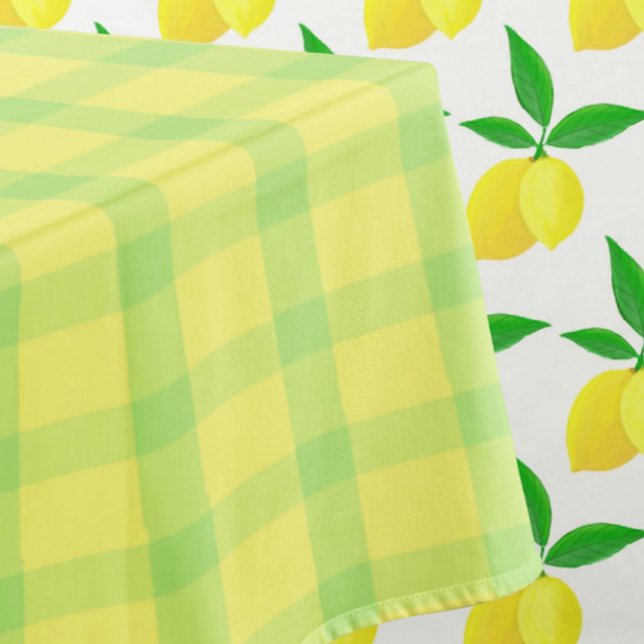 Toalha De Mesa Yellow Green Rustic Plaid Check (Rustic yellow green plaid )
