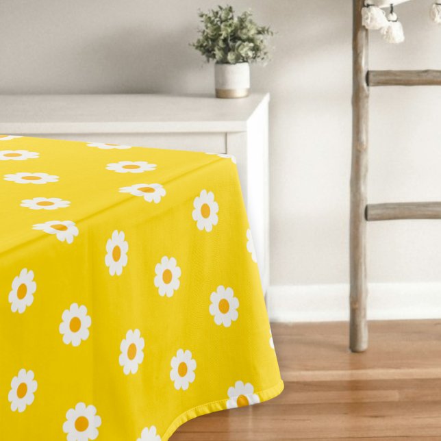 Toalha De Mesa Yellow tablecloth with daisies  (Criador carregado)