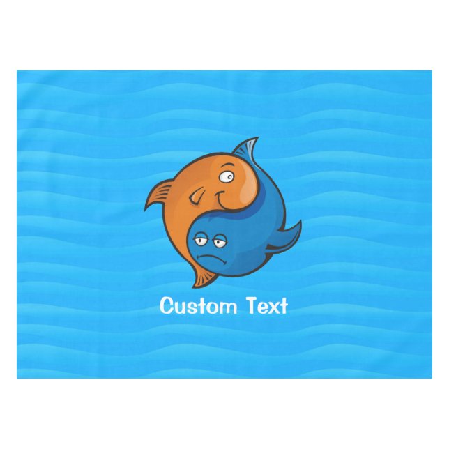 Toalha De Mesa Yin Yang Fish Cartoon (Frente (Horizontal))