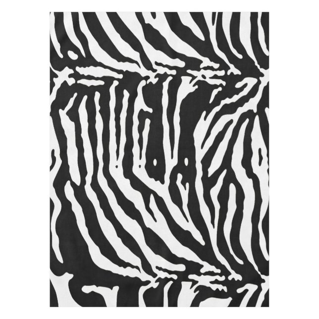Toalha De Mesa Zebra Camouflage Padrão Artístico Negro e Branco (Frente)