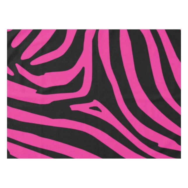 Toalha De Mesa Zebra cor-de-rosa (Frente (Horizontal))