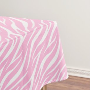 Toalha De Mesa Zebra Print White Rosa claro Trendy Cute Patterno