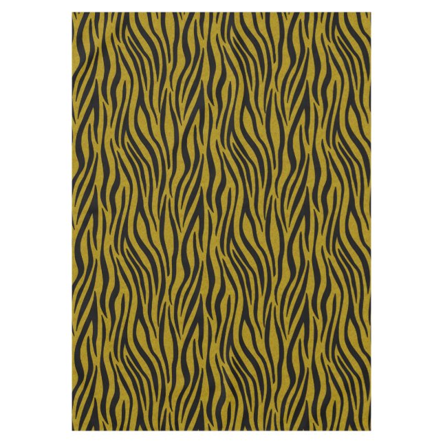 Toalha De Mesa Zebra Stripes in Safari Black and Brown  (Frente)