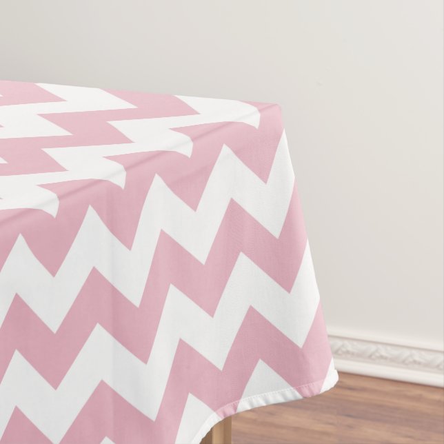 Toalha De Mesa Zigzag Rosa, Chevron Rosa, Padrão Geométrico (Posição Original)