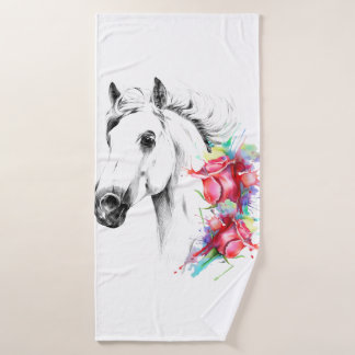 toalha de Na moda com flores de cor de água