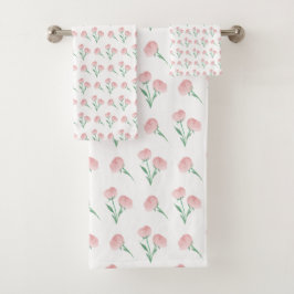 Toalha de Peônia em Rosa, Faculdade Preppy ou Chuv