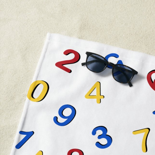 Toalha De Praia 123 Números Vermelho Amarelo Azul (In Situ)