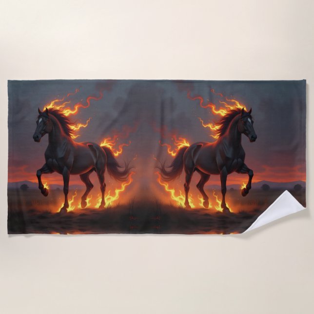 Toalha De Praia „2026 – Das Jahr des Feuerpferds“ (Frente)