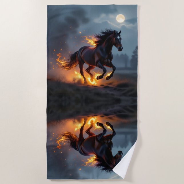 Toalha De Praia „2026 – Das Jahr des Feuerpferds“ (Frente)