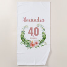 40 e fabuloso aniversário de script cor-de-rosa