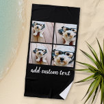 Toalha De Praia 4 Colagem de Fotografias - ESCOLHA A COR DE FUNDO<br><div class="desc">Use quatro fotos quadradas para criar um presente exclusivo e pessoal. Ou você pode ficar com o filhote hipster e fazer uma moda. Se precisar ajustar as fotos,  clique na ferramenta personalizar para fazer alterações.</div>