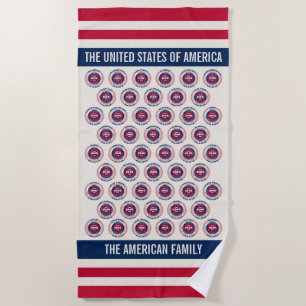 Toalha De Praia 50 Estados Unidos da América Beach Towel