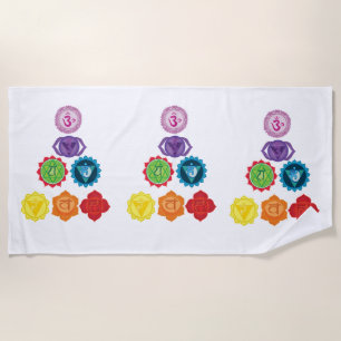 Toalha De Praia 7 Chakra,s Kundalini Yoga, Chakra Yoga Beach Towel