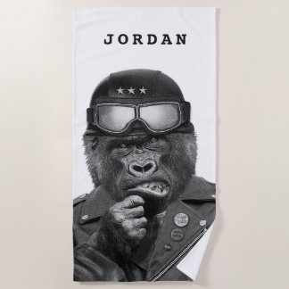 Toalha De Praia A cara do gorila | adiciona seu nome