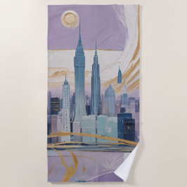 Toalha De Praia A Lunar Cityscape