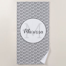 Toalha De Praia A tricotar Artesanatos de Fios do Agulha Nome / In