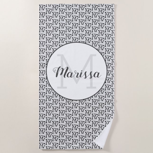 Toalha De Praia A tricotar Artesanatos de Fios do Agulha Nome / In (Frente)