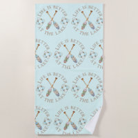 A Vida É Melhor No Lago Aqua Beach Towel