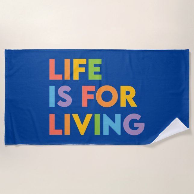 Toalha De Praia A vida é para viver (Frente)