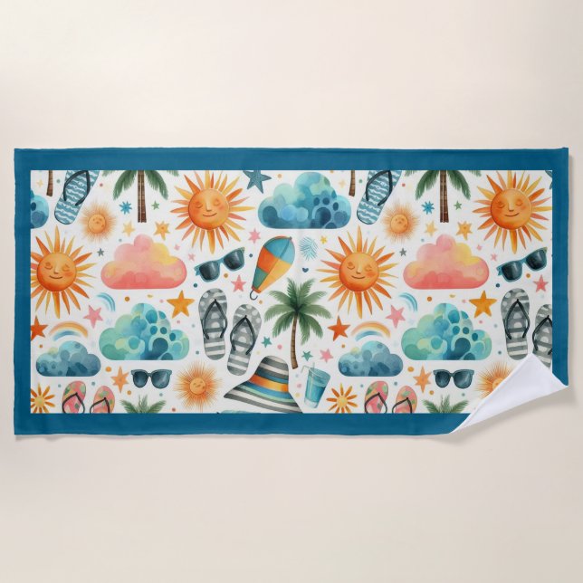 Toalha De Praia A vida é uma praia (Frente)