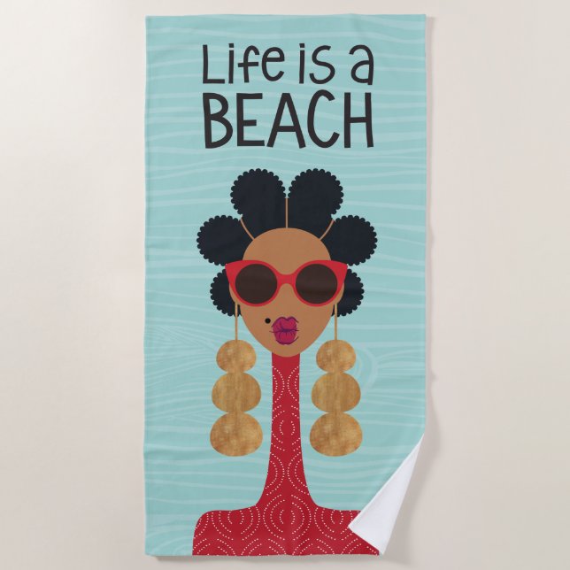 Toalha De Praia "A vida é uma praia" Beach Towel (Frente)