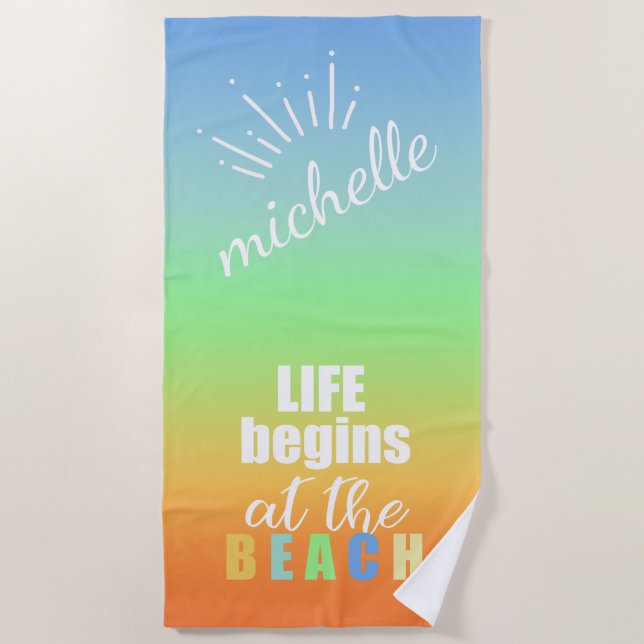 Toalha De Praia A vida gradiente do Sunset inicia ID413 (Frente)