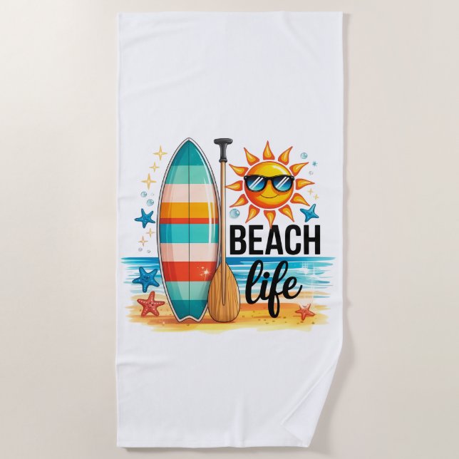 Toalha De Praia A Vida na Praia  (Frente)