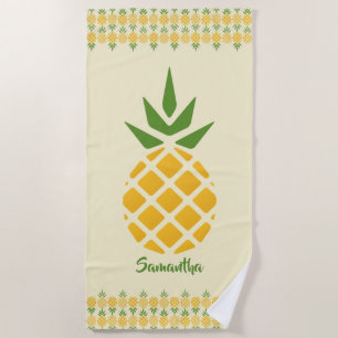 Toalha De Praia Abacaxi ouro Personalizado