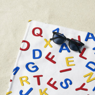 Toalha De Praia ABC Letters Red Yellow Beach Towel
