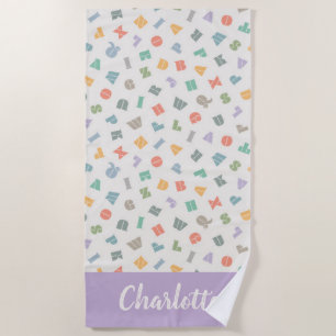 Toalha De Praia ABCs - Alphabet Personalised Name Beach Towel