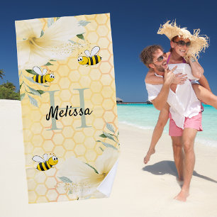 Toalha De Praia Abelha Feliz Bombus Abelhas amarelas