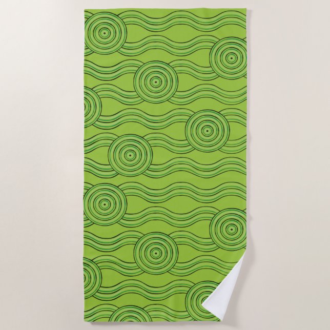 Toalha De Praia Aboriginal Art RainForest (Frente)