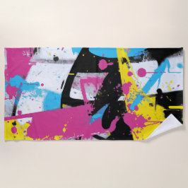 Toalha De Praia Abstract Graffiti Splash Urban Pop Art